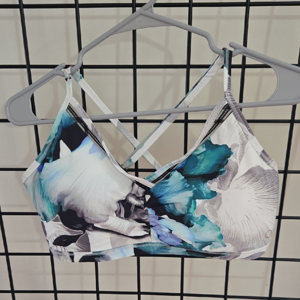 Calia Blue and White Bikini Top